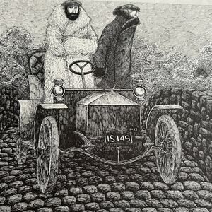 Edward Gorey Dr Belgravius's Motor Art Print 16x11" Illustration ~ 260217-WH 776